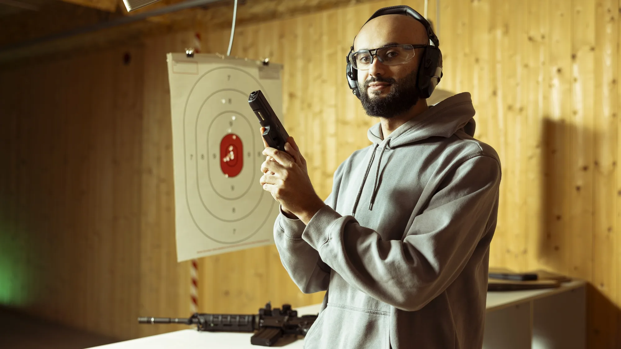 Gun range shooting